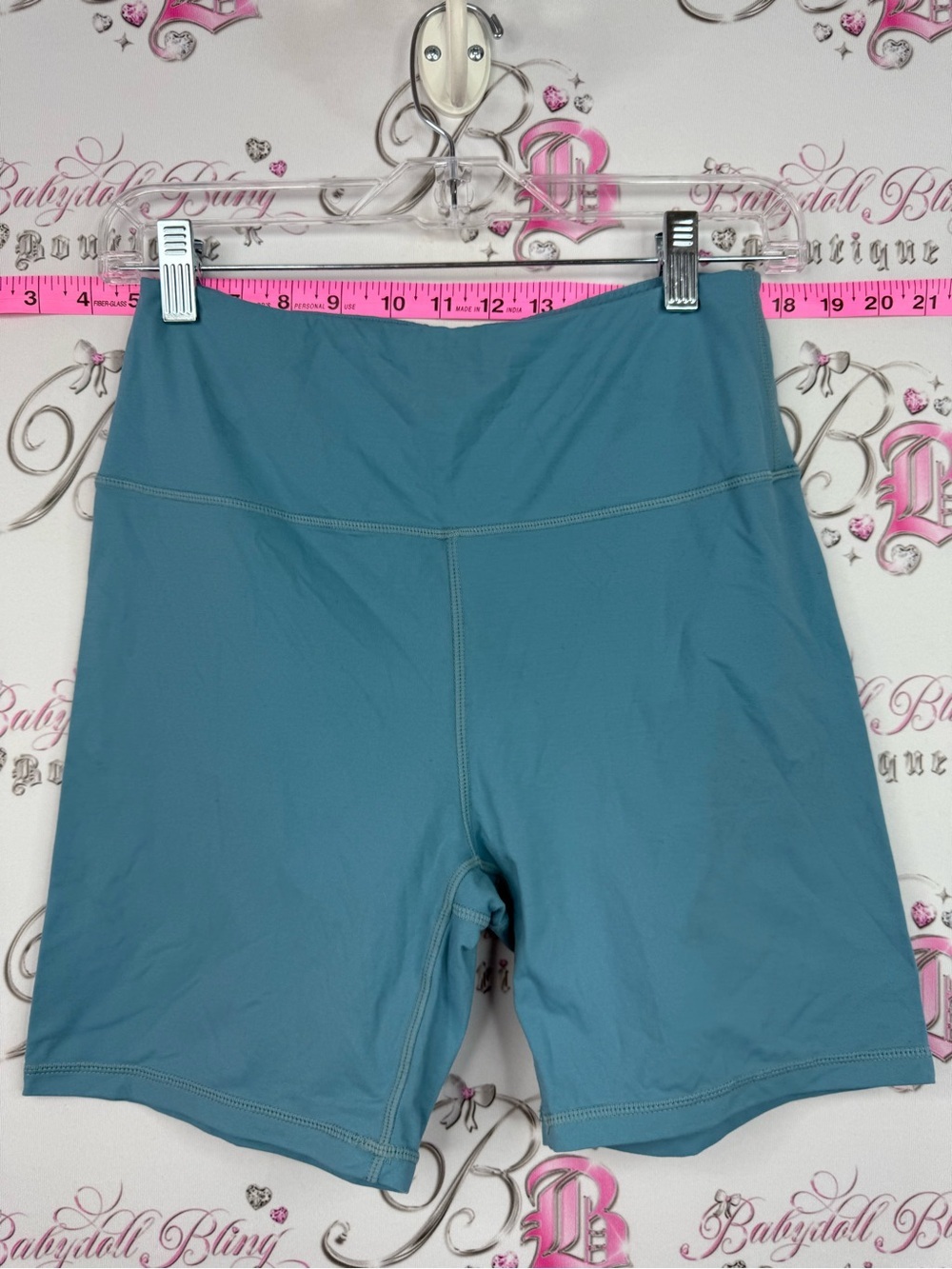 Kyodan High-Rise Teal Bike Shorts blue shorts